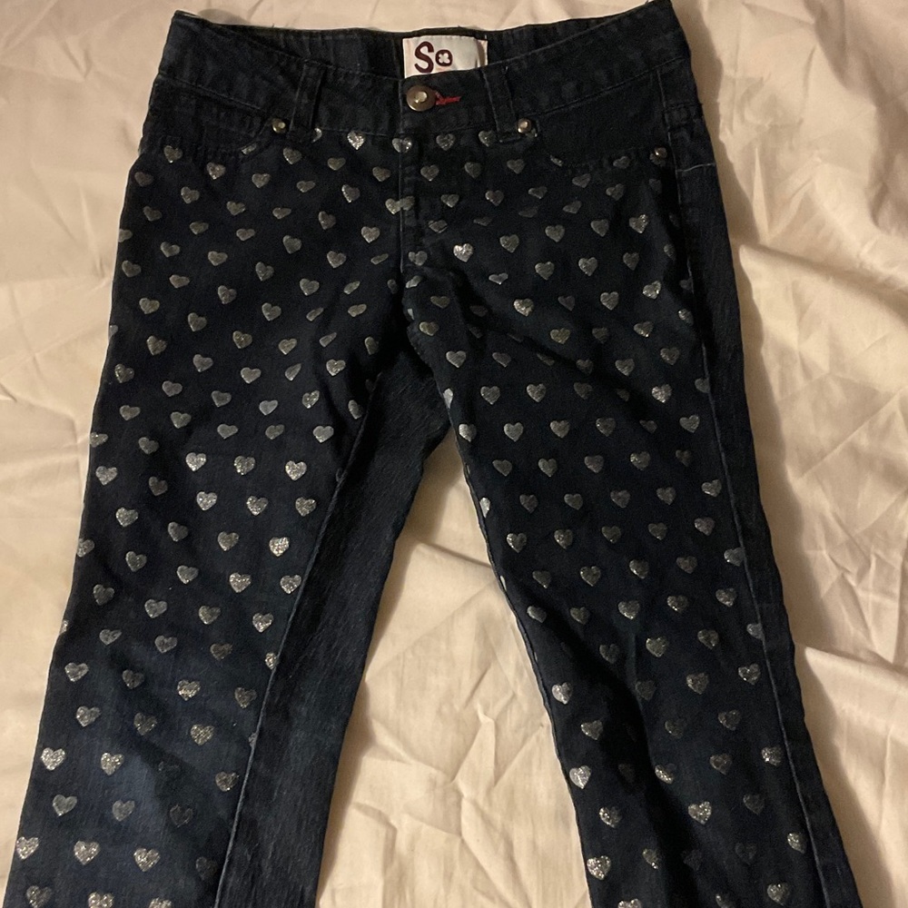 SO Dark Denim with Silver Heart Pattern